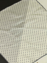 White Geometric Silk Pocket Square