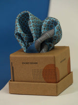 Blue Floral Silk Pocket Square