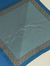 Blue Floral Silk Pocket Square