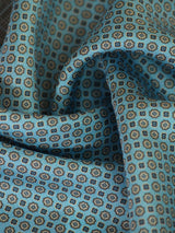 Blue Floral Silk Pocket Square