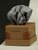 Grey & Black Multipattern Silk Pocket Square