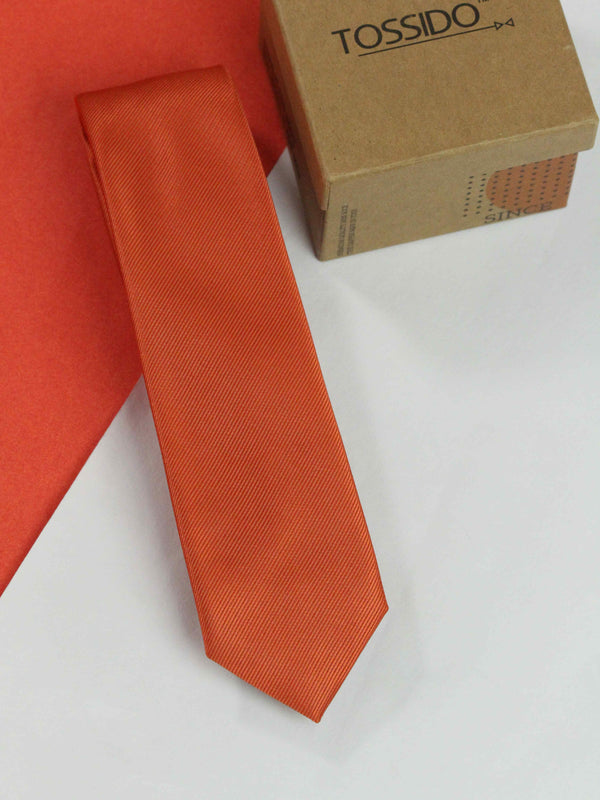 Dull Orange Skinny Necktie