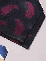 Black & Pink Paisley Woven Ascot & Pocket Square