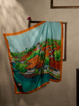 Teal Backwater Village City Scarf