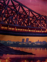 Purple Howrah Bridge City Scarf