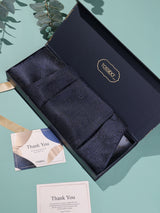 Navy Tonal Paisley Woven Cravat & Pocket Square Set - TOSSIDO
