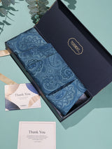 Teal Paisley Woven Cravat & Pocket Square Set - TOSSIDO
