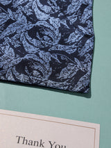 Blue Leaf Print Woven Cravat & Pocket Square Set - TOSSIDO