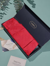 Red Tonal Paisley Woven Cravat & Pocket Square Set - TOSSIDO