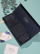 Black Tonal Paisley Woven Cravat & Pocket Square Set - TOSSIDO