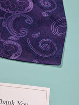 Purple Swirl Paisley Woven Cravat & Pocket Square Set - TOSSIDO
