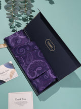 Purple Swirl Paisley Woven Cravat & Pocket Square Set - TOSSIDO