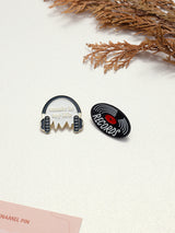 Music Is My Life & Records Enamel Pin Set of 2