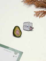 Avocado & Escape Key Enamel Pin Set of 2