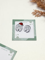 Santa Hat Tooth & Smiling Tooth Enamel Pin Set of 2