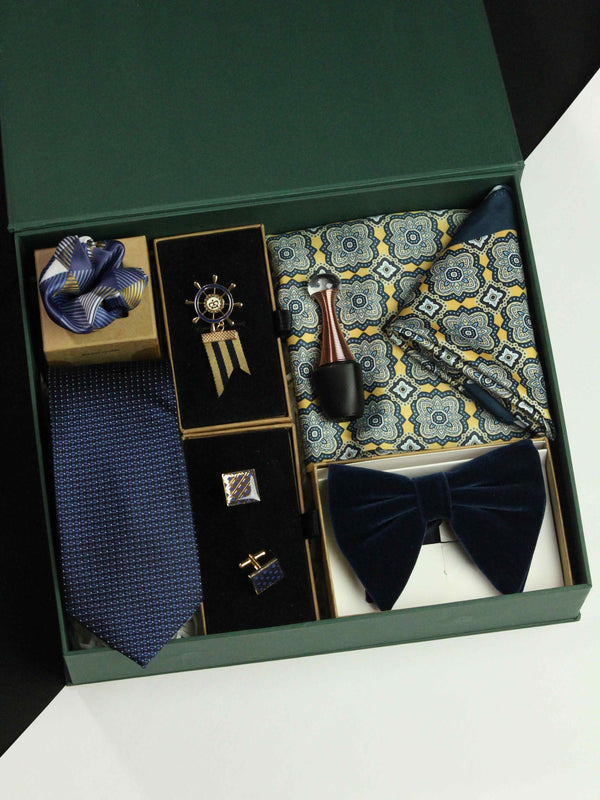 "Silk Charm: Charismatic Men's Silk Accessories Gift-Box Assortment"