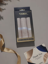 Peach Pastel Border Stripe Cotton Handkerchief Set