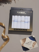 White Pinline Border Cotton Handkerchief Set