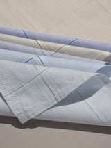 Pastel Blue & Cream Border Cotton Handkerchief Set