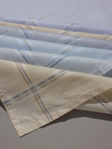 Pastel Yellow & Blue Border Cotton Handkerchief Set