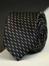 Black Geometric Printed Skinny Necktie