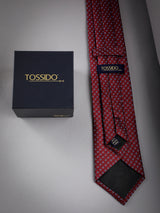 Maroon Geometric Woven Long Necktie