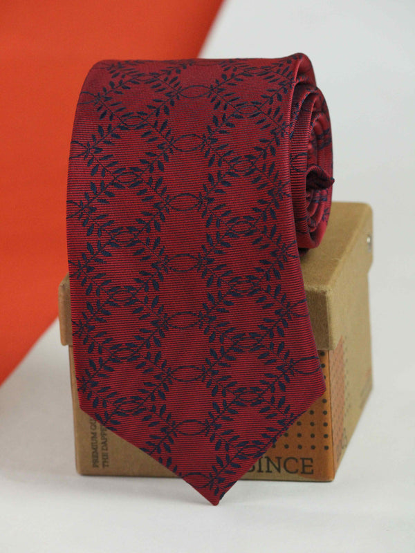 Maroon Floral Woven Necktie