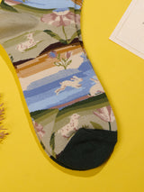 Green Countryside Landscape Socks