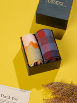 Sunset & Plaid Socks – Pack of 2