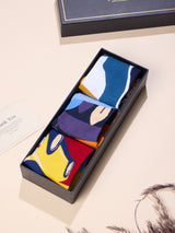 Colour Block Abstract Socks – Pack of 3