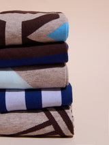 Blue & Orange Geometric Socks – Pack of 5