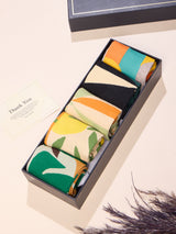 Leaf & Colour Block Socks – Pack of 5