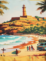 Goa Beach Lighthouse Printed Pocket Square - TOSSIDO