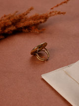 Gold Spiral Disc Adjustable Ring