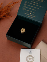 Gold Dotted Spiral Dome Adjustable Ring
