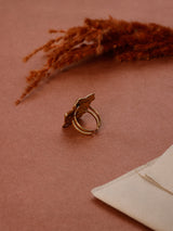 Gold Hammered Shield Adjustable Ring