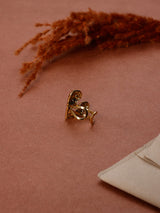 Gold Dimpled Heart Adjustable Ring