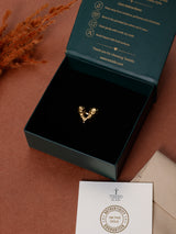 Gold Dimpled Heart Adjustable Ring