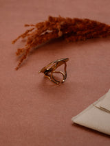 Gold Molten Ripple Adjustable Ring