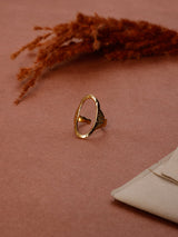 Gold Open Oval Adjustable Ring