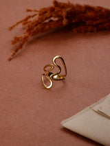 Gold Wavy Squiggle Adjustable Ring