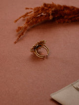 Gold Sunburst Adjustable Ring
