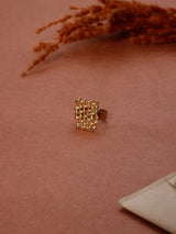 Gold Basket Weave Adjustable Ring