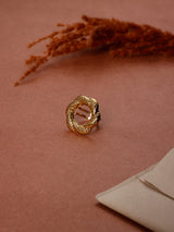 Gold Twisted Wreath Adjustable Ring