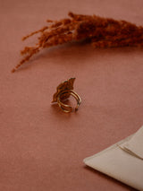 Gold Molten Bark Adjustable Ring