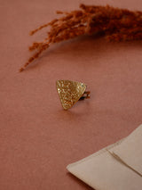 Gold Hammered Triangle Adjustable Ring