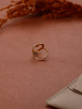 Gold Open Heart Adjustable Ring