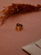 Gold Hammered Band Adjustable Ring