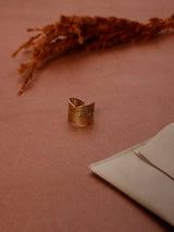 Gold Crisscross Band Adjustable Ring