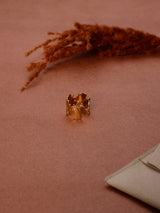 Gold Leaf Band Adjustable Ring